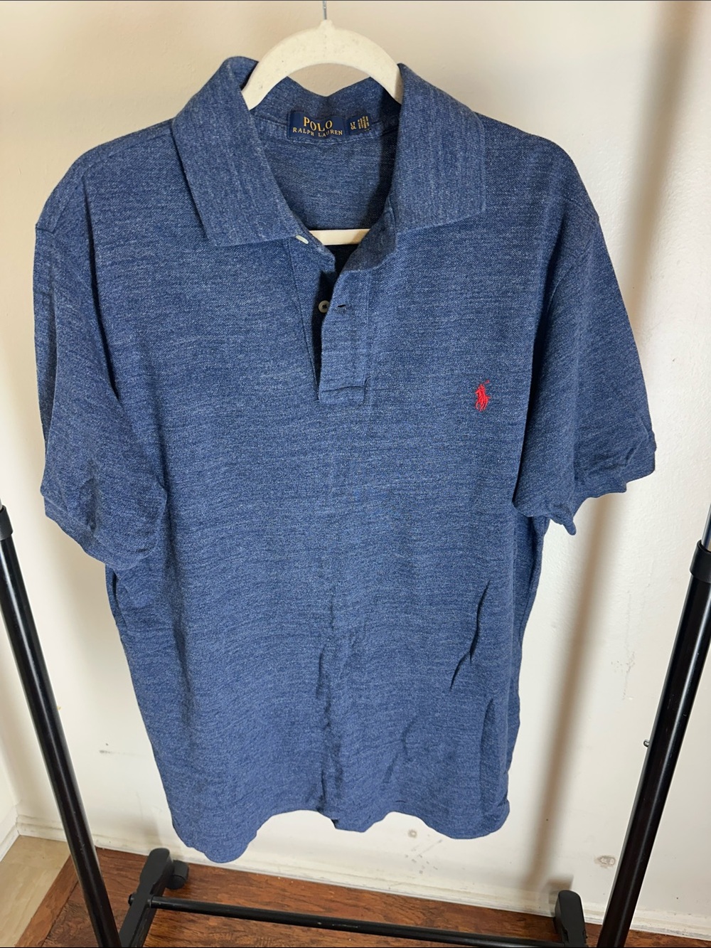 Polo by Ralph Lauren Blue Heather Polo with Red Pony